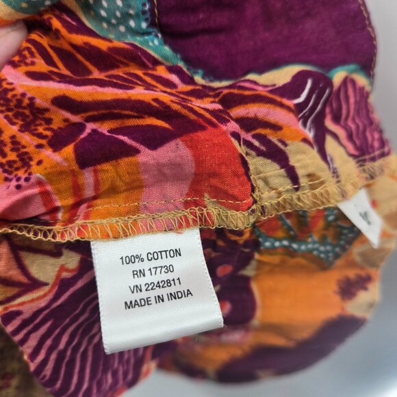 Xhilaration 2007 Y2K Boho Flutter Sleeve 100% Cotton Blouse Size Large - Picture 11 of 14